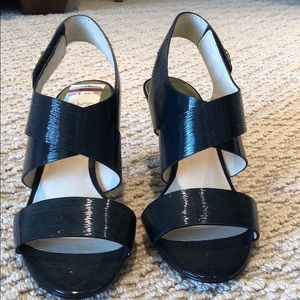 Michael Kors Navy Blue Patent Leather Heel